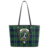 McNeil of Colonsay Modern Tartan Crest Leather Tote Bag